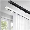 LTSRLL Binario Tenda Soffitto Divisorio Per Tende - Binario Per Tende Da Doccia Ultrasottile - Asta Per Tende Per Spazi Di 1m-5m Di Larghezza - Bastone Per Tende Per Montaggio A Soffitto O A Parete(Color:Whi