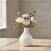 Astralong Vaso in Ceramica Bianca, 13 cm Vaso Decorativo da Interno Moderno, Piccolo Fiore vaso Rotondo, Minimalista Boho Stile Vasi Decor per Casa, Soggiorno, Tavolo da Pranzo, Ingresso, Ufficio