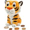 Dekohelden24 Salvadanaio, salvadanaio, salvadanaio, salvadanaio per bambini, salvadanaio come tigre in ceramica con tappo in gomma richiudibile, 12 x 12 x 14 cm (lunghezza x larghezza x altezza).