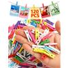 AOTOPYU 120 Pezzi Mollette in Legno in Miniatura Naturale, per Fai da Te, Decorazioni, mini mollette in legno per biancheria, per scuola, ufficio, compiti a casa (Colore, 3cm)