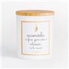 ACCENDILA CANDLE Relax - Candela Profumata, Baby Talco, Cera Naturale, Made in Italy, Bicchiere in Vetro Satinato, Tappo in Legno di Faggio, 200 grammi