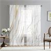 Mateju Tende per Interni Trasparenti Moderne 2 Pezzi, Marmo Tende Voile Semi Trasparenti Sheer Tendoni per Salotto per Balcone Camera da Letto (oro bianco,108L X 215A cm (2 Pannell)