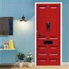 A.Monamour Adesivo Porta Autoadesiva 3D Una Porta D'Ingresso Rossa Di Una Casa Di Città Londinese Vinile PVC Adesivi per Porte Interne Pellicola Adesiva Poster Sticker Murale Parete Carta da Parati