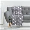 Sono a casa, Morbidissimo Plaid in Microfibra, 130 x 160 cm, Pois Grigio | Microfibra di Alta Qualità 130 x 160 cm Caldo e Avvolgente per Tutto l'Anno Perfetta per Divano e Letto