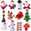 Ovyntremis Set di 12 mini figurine natalizie Ovyntremis - Babbo Natale, pupazzo di neve, renna e altro - Decorazione perfetta per Natale, tavolo o regali