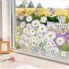 dellyy Adesivi per Finestre Primavera Fiori, Vetrofanie Floreali Bifacciali, Decorazioni Primavera per Soggiorno Cameretta Bambini Balcone Porta in Vetro (Margherita)