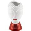 Zelda Bomboniere Vaso Donna Ceramica D 10,5 H 19,5 Composizione Floreale Arredamento (Rosso)