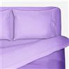 Morfeo Completo Letto con cordonetto Tinta Unita Puro Cotone Set Lenzuola Singolo 1 Piazza e Mezzo Matrimoniale (1 Piazza Singolo, Lilla)