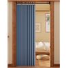 APMOE Tenda per Porta Tenda Oscuranti con Asta Telescopica, Tende Pieghevoli a Fisarmonica, Tende Termiche Isolanti per Interni, Tenda Separa Ambienti(Blu,Rod 100-120cm/curtain 120x250cm)