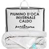 PERLARARA Piumino Letto Una Piazza e Mezza Invernale Caldo, 100% solo Piumino Bianco, iDream Evolution 770 Winter 200x200 cm, Piumone Piuma d'Oca per un freddo Mite 4 punti