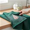 Bifulco Biancheria Set 2 asciugamani natalizi viso + ospite Art. Snowtree in 100% cotone 480 gsm con Albero di Natale ricamato (Verde)