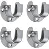 TopHomer Supporto per asta con flangia da 25 mm, supporto per asta da armadio, a forma di U, in acciaio inox, per armadio, tenda da doccia, 4 pezzi