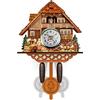 Sonhomay - Orologio a cucù in legno, stile retrò, casa nella foresta, con pendolo, sveglia da parete, orologio al quarzo con sveglia e promemoria per camera da letto, soggiorno, ufficio, decorazione