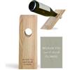 Livlig53 LIVLIG - Portabottiglie magico in rovere con scritta Because You Can't | Portabottiglie in legno di alta qualità, con adesivo per bottiglie, senza peso