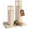 BENTSON Set di 2 colonne decorative per giardino, design industriale, lanterna da giardino per interni ed esterni, rettangolare, 95 cm + 75 cm
