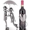 Brubaker Coppia Portabottiglie Vino con Ombrello - Oggetto Decorativo - Supporto per Bottiglie di Metallo - con Biglietto d'Auguri per Il Vino Regalo