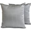 Fabric Mart Direct Lusso Grigio argento Fodere per cuscini Confezione da 2, 55 x 55 cm Seta d'arte Cuscino Semplice Fodera per cuscino con, Solido Cuscino, Moderno - Silver Gray Luxury