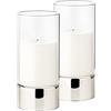EDZARD Set 2 Lanterne portacandele Granada (H 20 cm, Ø 9 cm), vetro | base effetto argento, lanterna da tavolo, centrotavola, decorazione casa, luce soffusa, idea regalo, tavola delle feste