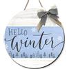 Horienteeon Targa da parete in legno con scritta Hello Winter Welcome, con fiocco di neve, decorazione rustica per la casa, per portico, giardino, fattoria, Natale, Capodanno, 28 cm