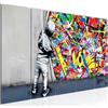 Runa Art Quadri XXL Behind the curtain 200 x 80 cm Graffiti 5 Pezzi Street Art - Made in Germany - 043555a