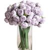 XIZHI Bouquet di 18 Ranuncoli Artificiali 30 cm e 54 Teste di Fiori in Finta Seta Bouquet di Ranuncoli Artificiali per Decorazioni per la Casa Fai Da Te e Matrimonio (Viola)