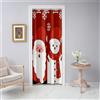 Odot Tenda Natalizia per Porta, Oscurante Interni con Stampa Babbo Natale 3D, Isolante con Occhielli per Camera da Letto Soggiorno Camerino (120x180cm, Rosso)
