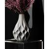 Mugalab Vaso Abyssal - Portafiori Design da Interni, PLA Ecologico, Texture Fluida Abissale, 135mm x 200mm, Disponibile in 7 Colori, Made in Italy (Bianco)