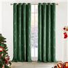 Deconovo Tende Camera da Letto Oscuranti Termiche Isolanti con Nastro per Finestre Soggiorno Interni 140x290 CM Verde Scuro 2 Pannelli