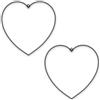 matches21 HOME & HOBBY Cuori in metallo, set da 2 pezzi, da appendere, Ø 30 cm, colore nero, per decorazioni a forma di cuore