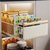 iHomara 1 cassetti estraibili, cassetti estraibili profondi 53cm per armadi, cassetto estraibile per cucina con pellicola nano adesiva e viti per cucina, bagno, 53cm profondità x 30cm larghezza x 16cm altezza