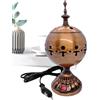 WJnflQN Bruciatore Di Incenso Elettrico, Bruciatore Di Oud, Supporto Arabico Da Tavolo Per Incensi Oud Meditazione Chiesa Cristiana Casa Yoga Spa