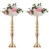 NUPTIO Metallo Vaso Oro Centrotavola: 2 Pezzi 50cm Alto Fiori Supporto Vasi Dorato Portacandele per Matrimonio Tavoli Centrotavolo Compleanno Festa Decorazioni Anniversario