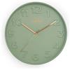 MPM Quality Orologio da parete di design, verde, moderno, in plastica, vetro, movimento al quarzo Sweep, 305 x 305 x 42 mm, per soggiorno, camera da letto, cucina, ufficio e qualsiasi stanza