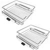 Yizhe 2 x Cassetto Telescopico Cestello Estraibile 45 cm per i Mobili da Cucina, 2 Cestelli a Rete Metallo con Guide, Cestelli da Cucina Estraibile Cromato (45 cm)