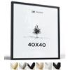Heimlich® - Cornice - 40x40 cm, Legno di Ayous, Nero - Grande Cornice Quadrata con Copertura in Foglio di Plastica - Solo Espositore da Parete