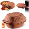 KADAX Teglia in ceramica con coperchio per microonde e forno, piroscafo in materiali naturali, pirofila per cucinare senza grassi, pentola per arrosto (ovale, 4L)