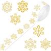 HINGTAI Adesivi Natalizi Invernali - 1000 Pezzi, 6 Design Con Fiocchi di Neve in Lamina d'Oro, 1,5 Pollici per Biglietti, Regali e Decorazioni di Natale