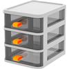 SHANGMAOYO Scatola dell'organizzatrice trasparente con cassetti, scatole di visualizzazione per il trucco dei gioielli, contenitore trasparente per l'home office (Bianco 3 strati)