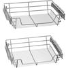 NAIZY 2x Cestello Estraibile 60 cm Cassetto Estraibile Cucina Organizer da cucina Argento in solido acciaio inossidabile Organizer cassetti (larghezza effettiva 57 cm, 2 pezzi)