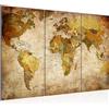 Runa Art Mappa Del Mondo Quadri Soggiorno Grande Oro Vintage Antico 120 x 80 cm 3 Pezzi Decorazione Murale 104031a