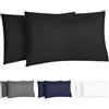 DiULi Federe per Cuscini, 2-Pack Federe in Microfibra, 60 cm x 40 cm Size, Morbida Traspirante&Lavabile in Lavatrice&Senza Pieghe, per un Sonno Fresco e Comodo, Nero