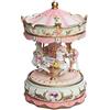 MOVKZACV Carillon musicale per ragazze, con 3 cavalli, rotante, regalo musicale per figlia, compleanno, Natale, festival, colore rosa