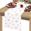 PPGGOPP Fiocco di Neve Runner da Tavola,runner da tavola invernale,Runner da Tavolo Natale Moderno,Pelliccia Sintetica Morbida Runners da Tavolo,runner Natalizio Runners da Tavolo Natale per inverno (Oro)