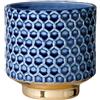 Bloomingville Vaso Home - per Fiori da Interno e Piante da Interno, Piante grasse, Cactus, Orchidee M (12,5 cm ø), Blu, Ceramica Gres
