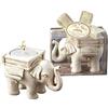 Annakideya Portacandele profumato a forma di elefante, colore bianco avorio, confezione da 2