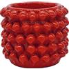 Sicilia Bedda - VASO PORTAPENNE a forma di Pigna Siciliana in Ceramica di CALTAGIRONE - Prodotto Artigianale (10X12, Rosso)
