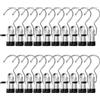 xocome 20 mollette da bucato in acciaio inox, gancio antiscivolo, clip girevole a 360°, clip per stivali, per pantaloni, scarpe, asciugamani, colore nero