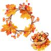BAOSROY Ghirlanda Autunnale,Ghirlande Autunnali,Ghirlanda Foglie Autunno,Ghirlanda Autunnale per Porta,Ghirlanda Autunno,Artificiali Corona Zucca Bacca Foglie d'acero Autunno Decorazioni per Ringraziamento