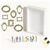 Generic Mini scatola sagoma museale fai da te, scatola silhouette con mini cornici dorate e mini accessori museali, scatola per ombre di memoria personalizzata, mini espositore da museo, per la casa e regali