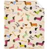 DOTBUY-SHOP Coperta Pile, Flanella Singolo/Matrimoniale Coperta, Stampa Bassotto e Calda Coperta Matrimoniale, Coperta Pile, Inverno Coperta Divano Flanella (100x130cm,Cartone Animato)
